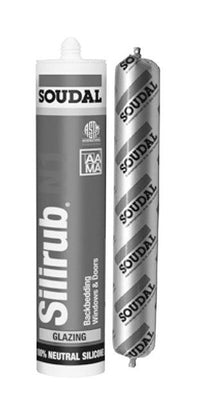 Soudal 10.1 oz White Adhesive Silicone Sealant