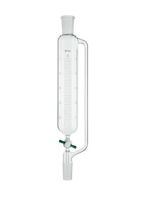 250 Millimeter (mm) Volume and 24/40 Millimeter (mm) Joint Size Addition Funnel with Polytetrafluoroethylene (PTFE) Stopcock - Image 1