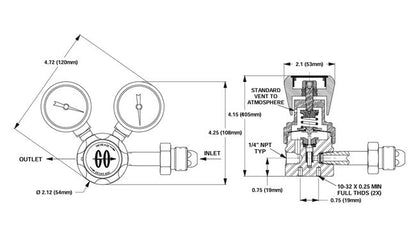 GO Regulator CYL-1 Brass Cylinder Regulator - Image 2