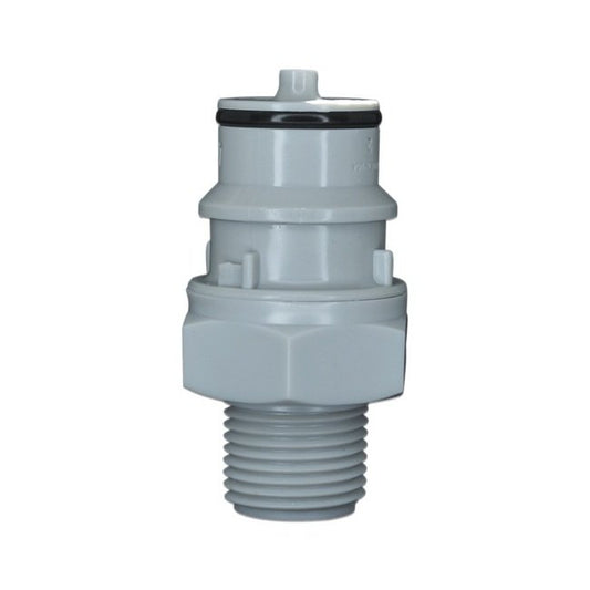 1.50 Inch (in) Length Non-Valved Gray Polypropylene Male Thread Plug Adapter Fitting - Image 1