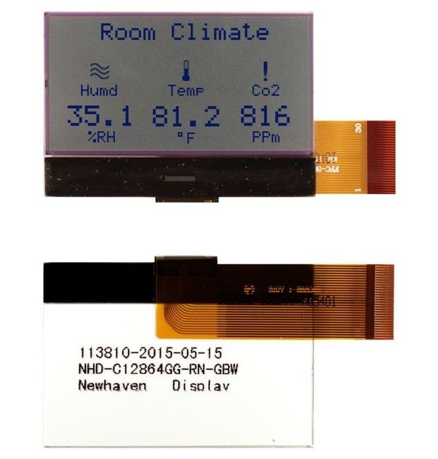 STN Reflective Graphic LCD COG Display Module 128x64 Pixels - Image 1