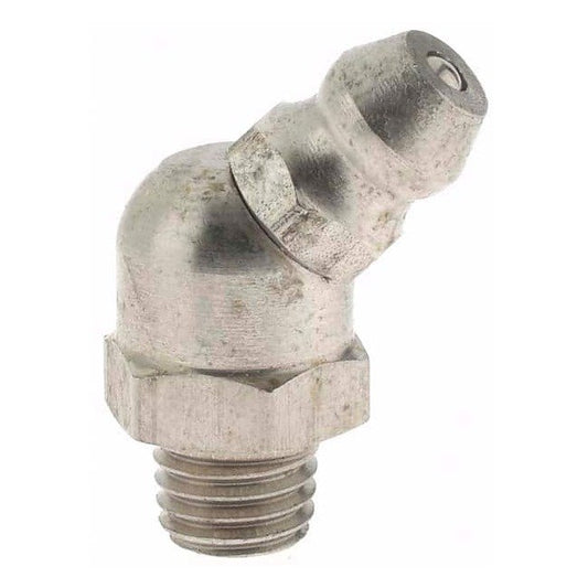 45 Degree Stainless Steel Grease Fitting, 1/4-28 Thread Size - Image 1