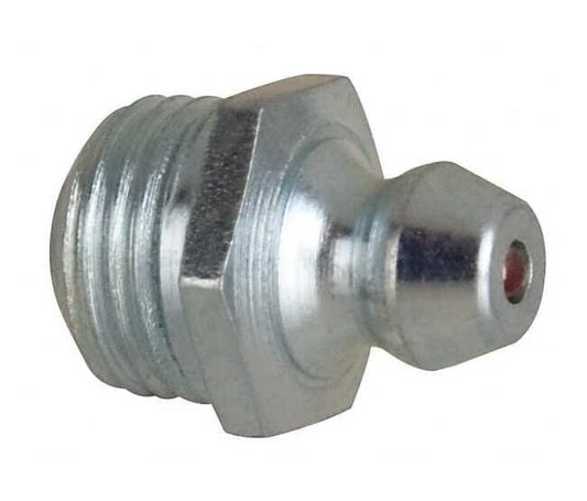Alemite M10 x 1.0 Metric Steel Grease Fitting, Straight Head Angle - Image 1