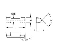 Ultra-Met Positive Dog Bone Cutting Tool Insert - 0.295/0.305 in Width