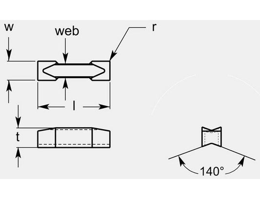 Premium Inverted Vee Style Groove Blanks, 0.331/0.339 in - Image 1