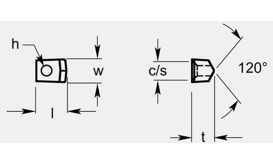 High-Performance Cutoff Vee Bottom with Hole and Countersink, 0.476 / 0.482 in - Image 1