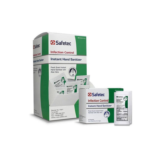 Safetec® Instant Hand Sanitizer Box - 0.9g, 25 Units/Box - Image 1