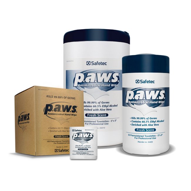 p.a.w.s. Antimicrobial Hand Wipes - 100 Units - Image 1