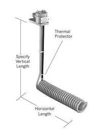 Fluoropolymer (PTFE) Spiral L-Shaped Immersion Heater - HXL Series
