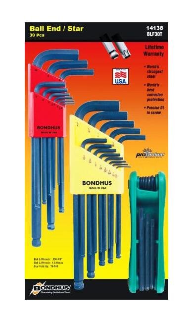 Bondhus Triple Pack Hex Key Set - T9-T40, 30-Piece - Image 1