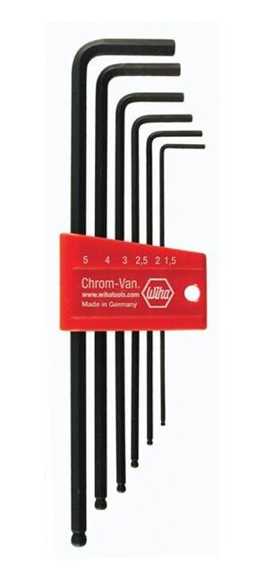 Wiha Ball End Hex Long Arm Black Metric L-Key Set - Image 1