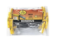 Bondhus Hex End Key Set with T-Handle Cushion Grip, 10-Piece