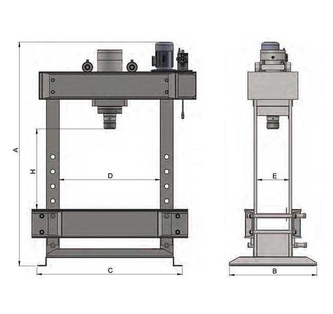 RMT H-FAB H Series 110-Ton Workshop Hydraulic Press - Image 2