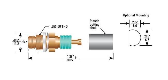 600 SL Series Sealed Rear Panel Mount Receptacle - Image 1