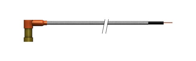 12-18 kVDC Ruggedized PeeWee Series High Voltage Single Pin Connector - Image 1