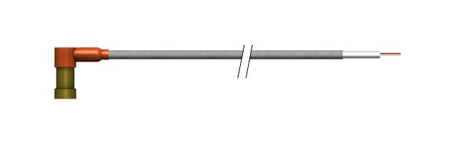 High Voltage Single Pin Connector - Ruggedized PeeWee 12-18 kVDC Series - Image 1