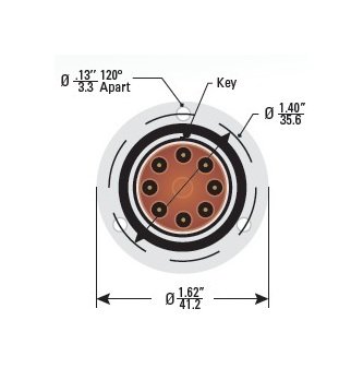 Teledyne Reynold 12 kVDC Pee-Wee Series 8 Pin Front Mount Receptacle - Image 2