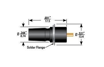 15 kVDC SID Series Sealed Front Mount Receptacle with Solder Flange - Image 1