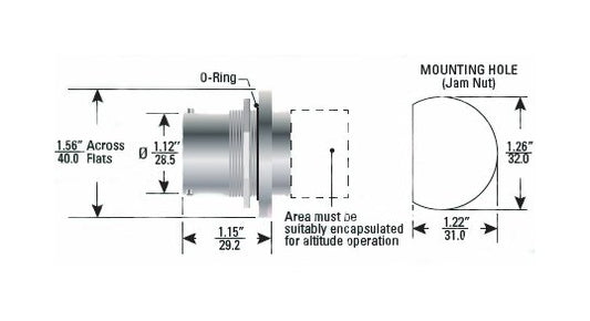 Teledyne Reynolds 1807 Series 7 Pin Sealed Rear Mount Connector - Image 1