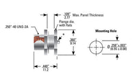 Teledyne Reynold's PeeWee Series 12 kVDC Threaded Rear Mount Connector