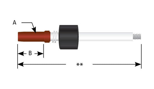 High Voltage Single Pin Connector C 750 Non-Positive Stop Cable Assembly - Image 1