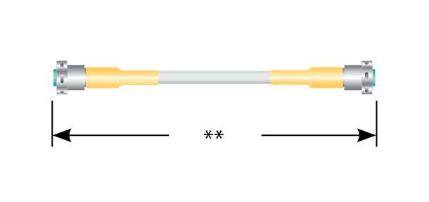 600 Series Double-Ended Shielded Cable Assembly with Hex Plug - Image 1