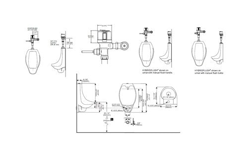 HybridFlush Ultra High Efficiency Half Stall Washout Urinal Valve - Image 2