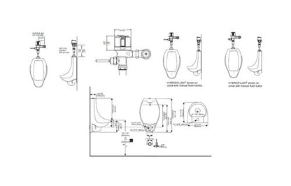 HybridFlush Ultra High Efficiency Half Stall Washout Urinal Valve - Image 2