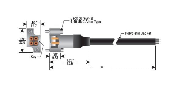 High Voltage Shielded Plug Cable Assembly - 6kVDC, Single-Ended, 4 Pin (JR Series) - Image 1
