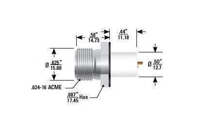 Maxxum Series 25 kVDC Single Pin Hermetic Ceramic-to-Metal Brazed Receptacle - Image 1
