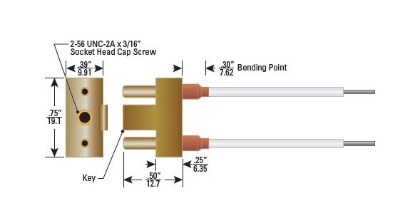12 kVDC PeeWee Series 2 Pin Straight Single-Ended Plug Cable Assembly - Image 1