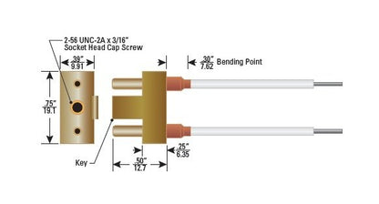 12 kVDC PeeWee Series 2 Pin Straight Single-Ended Plug Cable Assembly - Image 1