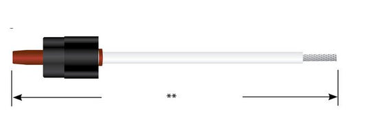 High Voltage Single Pin Cable Assembly - Series 830, Single-Ended Plug - Image 1