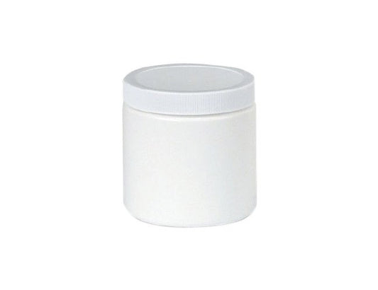 16 oz High-Density Polyethylene Wide Mouth Jar with White Cap - Image 1