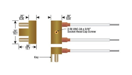 12 kVDC 2 Pin Right Angle Plug Cable Assembly - Pee-Wee Series - Image 1