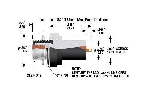 Century+ Series High Voltage Sealed Rear Mount Receptacle - Image 1