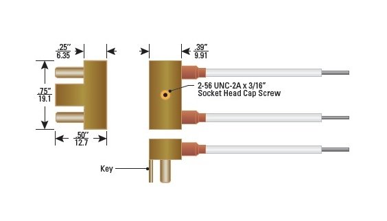 12kVDC Right Angle Plug Cable Assembly - PeeWee Series - Image 1