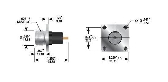 Maxxum Series 25 kVDC Flange Mount Plastic Receptacle - Image 1