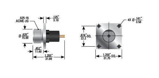 Maxxum Series 25 kVDC Flange Mount Plastic Receptacle - Image 1