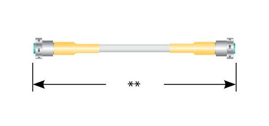 600 SL Series Coaxial Cable Assembly, 10 kVDC, Double-Ended Shielded Hex Plug - Image 1