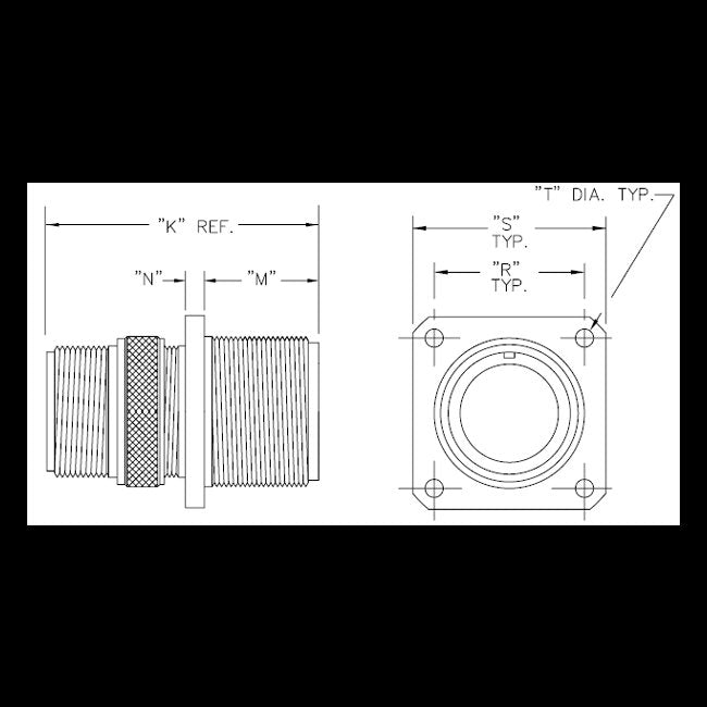 Electroless Nickel Box Mount Receptacle Assembly with Pin Contacts - Image 2