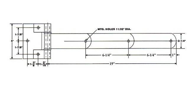 Heavy-Duty 19" Laminated Steel Hinge - Zinc Plated - Image 3