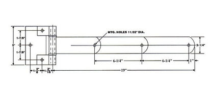 Heavy-Duty 19" Laminated Steel Hinge - Zinc Plated - Image 3