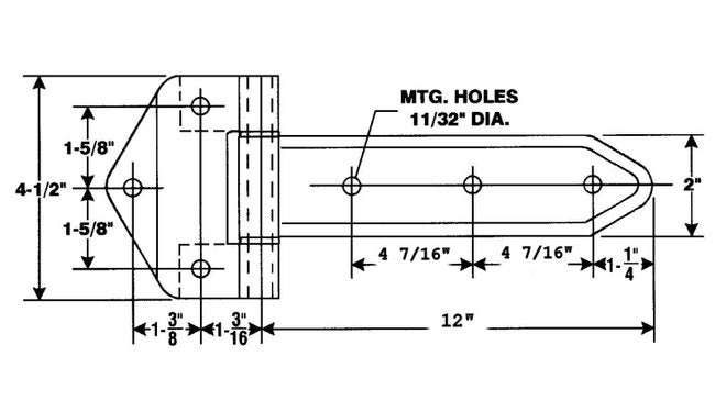 12-Inch Embossed Steel Hinge with Zinc Plating - Image 2