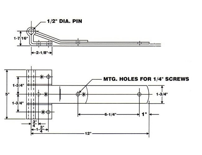 Heavy-Duty 12" Trailer Door Hinge - Image 2