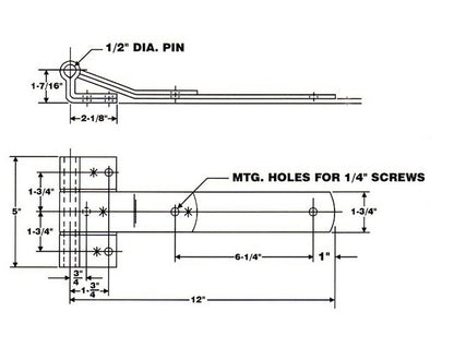 Heavy-Duty 12" Trailer Door Hinge - Image 2