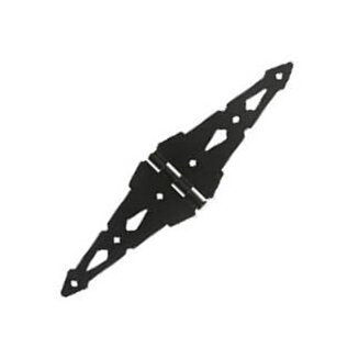 Durable 10 Inch Steel Strap Hinge - Zinc Plate Black Finish - Image 1