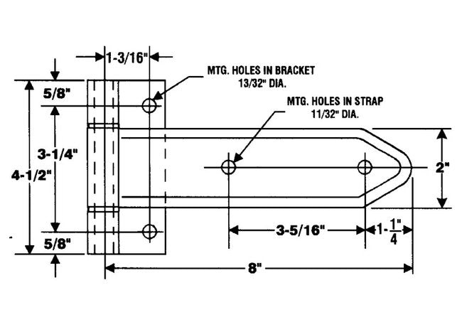 Heavy-Duty 8-Inch Strap Hinge for Institutional Use - Image 2