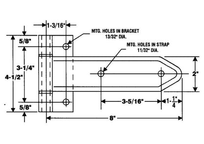 Square Corner Steel Hinge with Reverse Bracket, Zinc-Plated - Image 2