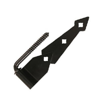 8-Inch Steel Strap Hinge with Zinc Plate Black Finish - Image 1